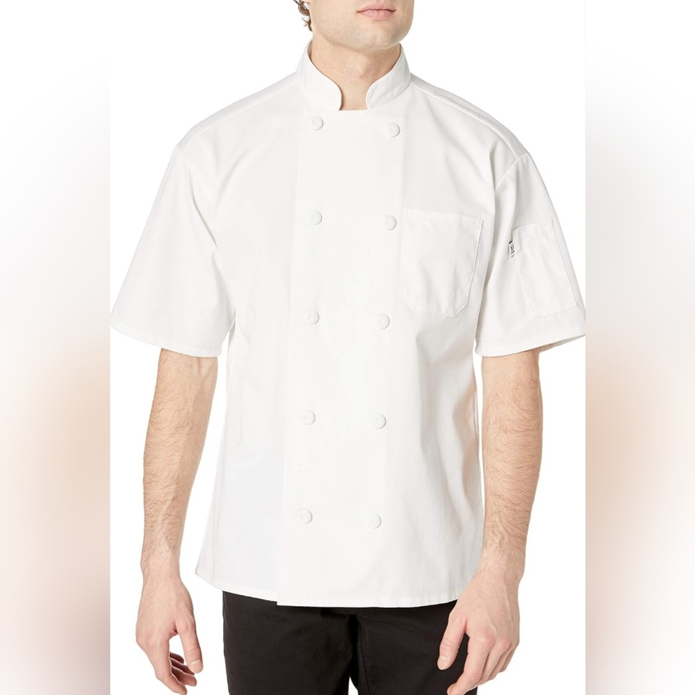 Uncommon Threads Men's Standard Chef Coat 0497-2503, White,Medium NWOT